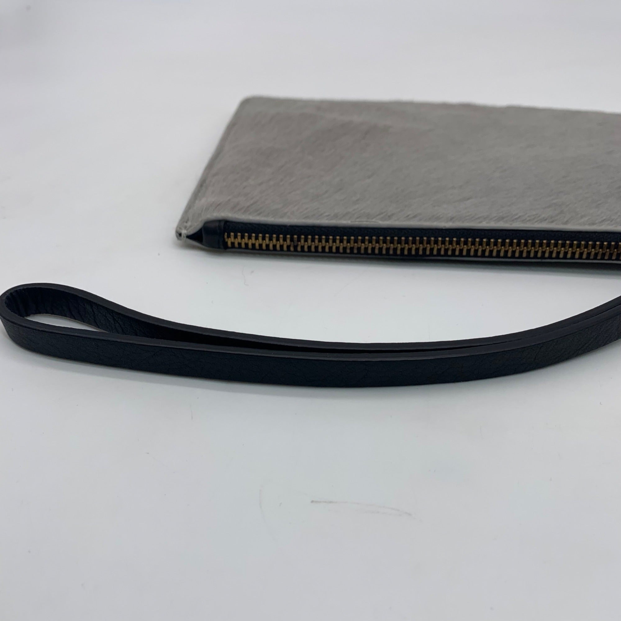 Martina Mori Calf Hair Leather Wristlet Clutch