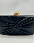 Cult Gaia Lisse Black Fabric Leather Clutch
