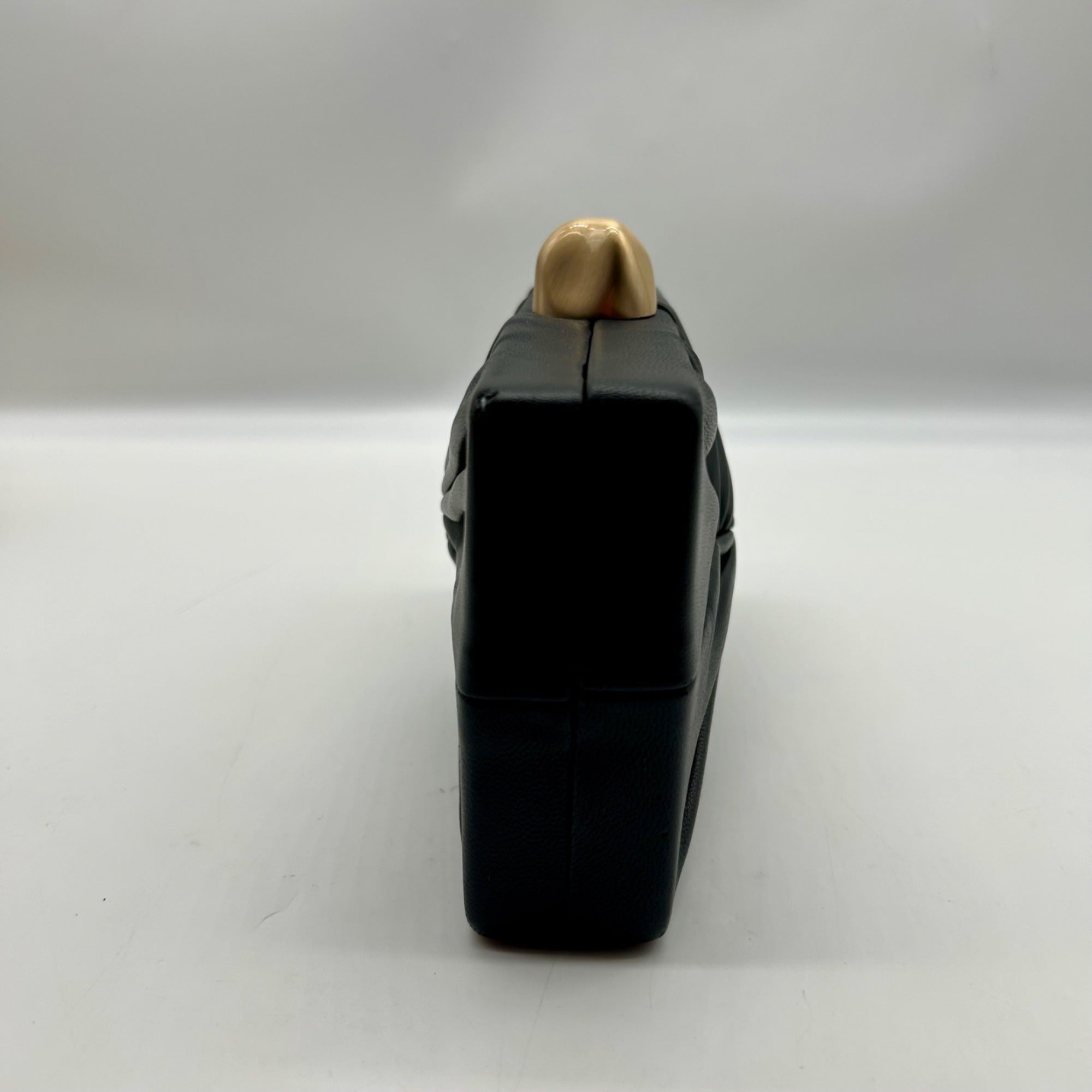 Cult Gaia Lisse Black Fabric Leather Clutch