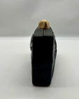 Cult Gaia Lisse Black Fabric Leather Clutch