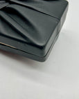 Cult Gaia Lisse Black Fabric Leather Clutch