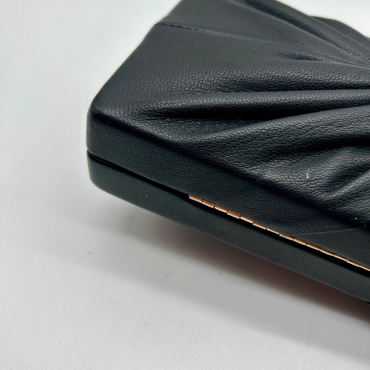 Cult Gaia Lisse Black Fabric Leather Clutch
