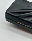 Cult Gaia Lisse Black Fabric Leather Clutch