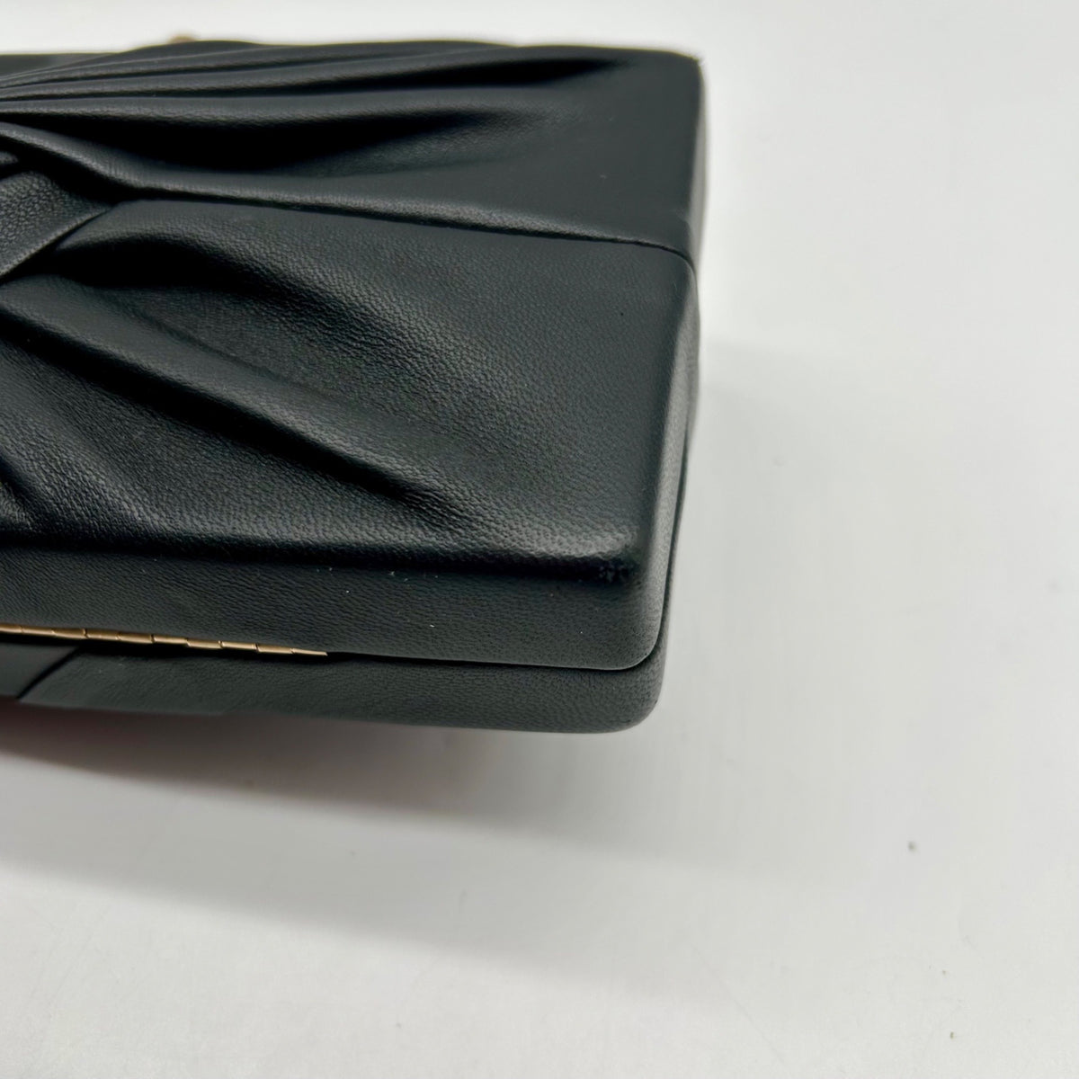 Cult Gaia Lisse Black Fabric Leather Clutch