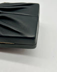 Cult Gaia Lisse Black Fabric Leather Clutch
