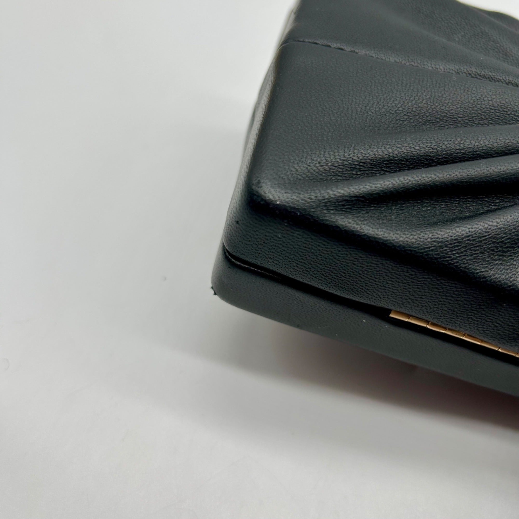 Cult Gaia Lisse Black Fabric Leather Clutch