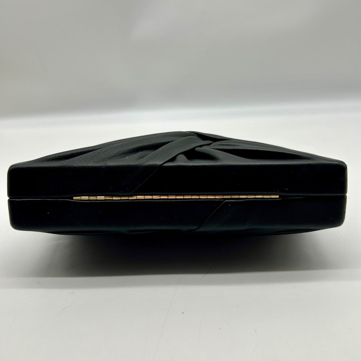 Cult Gaia Lisse Black Fabric Leather Clutch