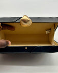 Cult Gaia Lisse Black Fabric Leather Clutch