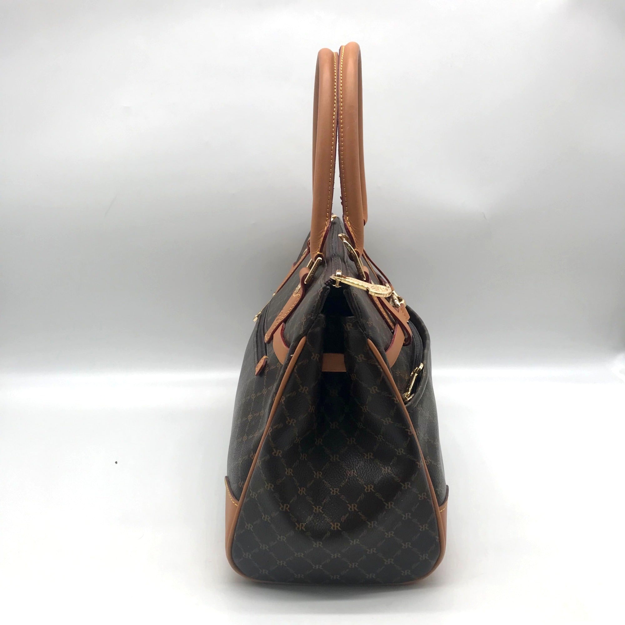 Rioni Brown Canvas Princess Convertible Satchel
