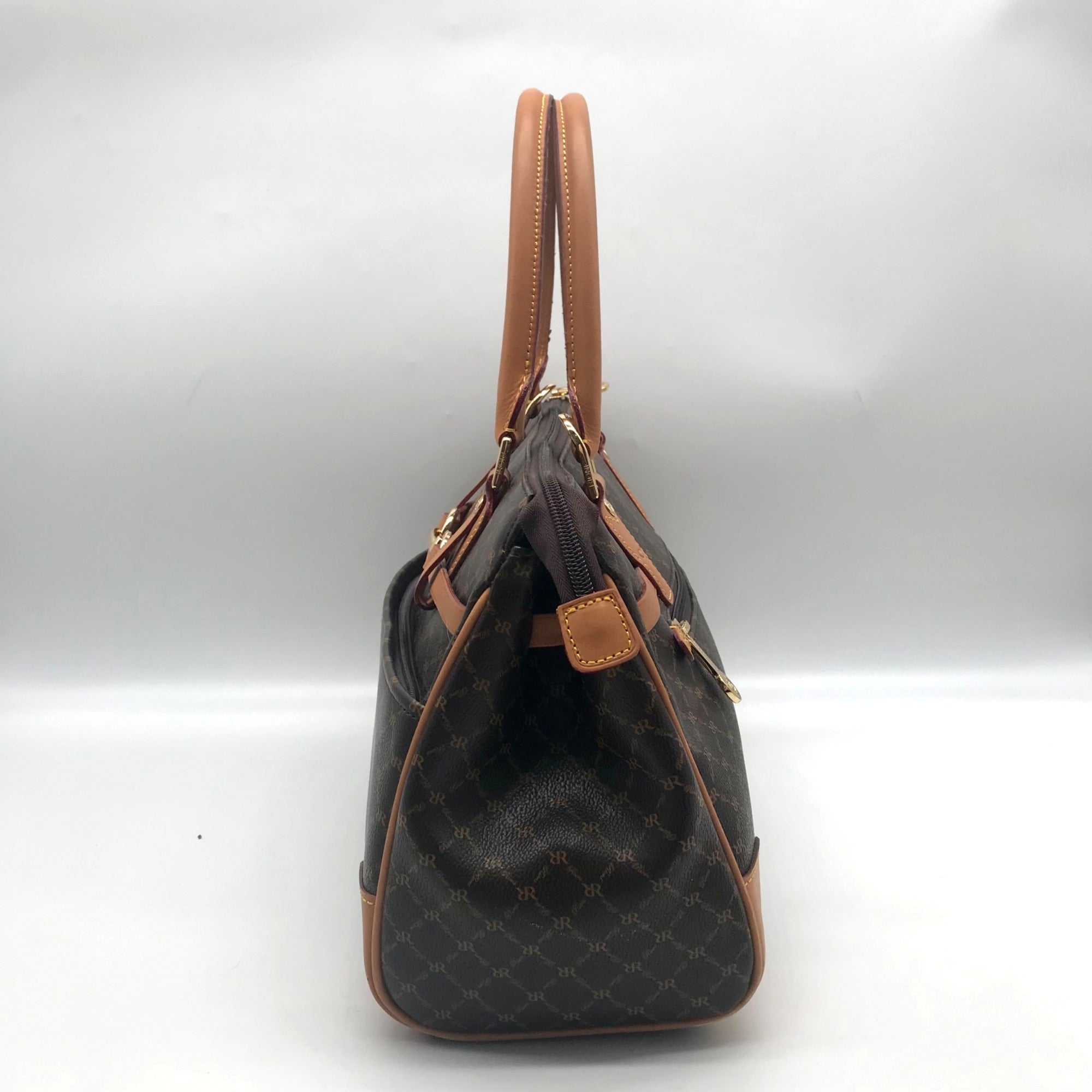Rioni Brown Canvas Princess Convertible Satchel