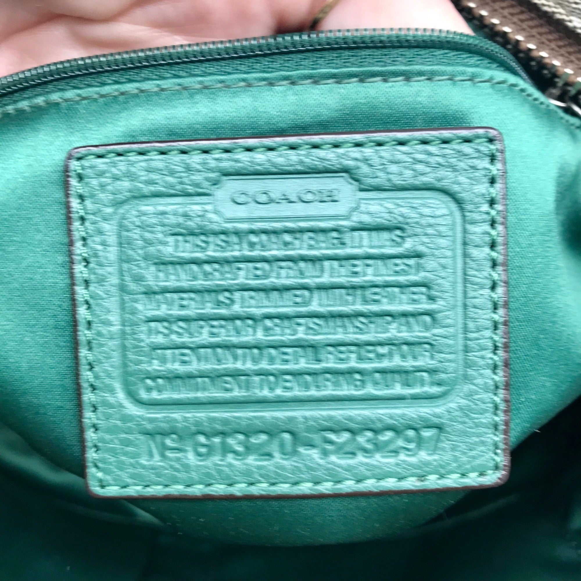 Coach Park Green Canvas Park Signature Carrie Tote
