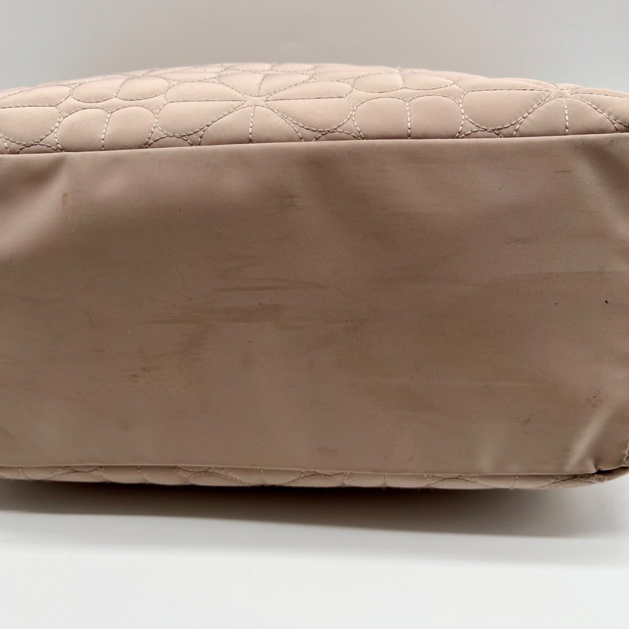 Kate Spade Beige Polyester Flower Quilted Fabric Madium Tote Bag