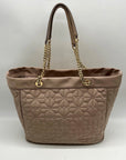 Kate Spade Beige Polyester Flower Quilted Fabric Madium Tote Bag