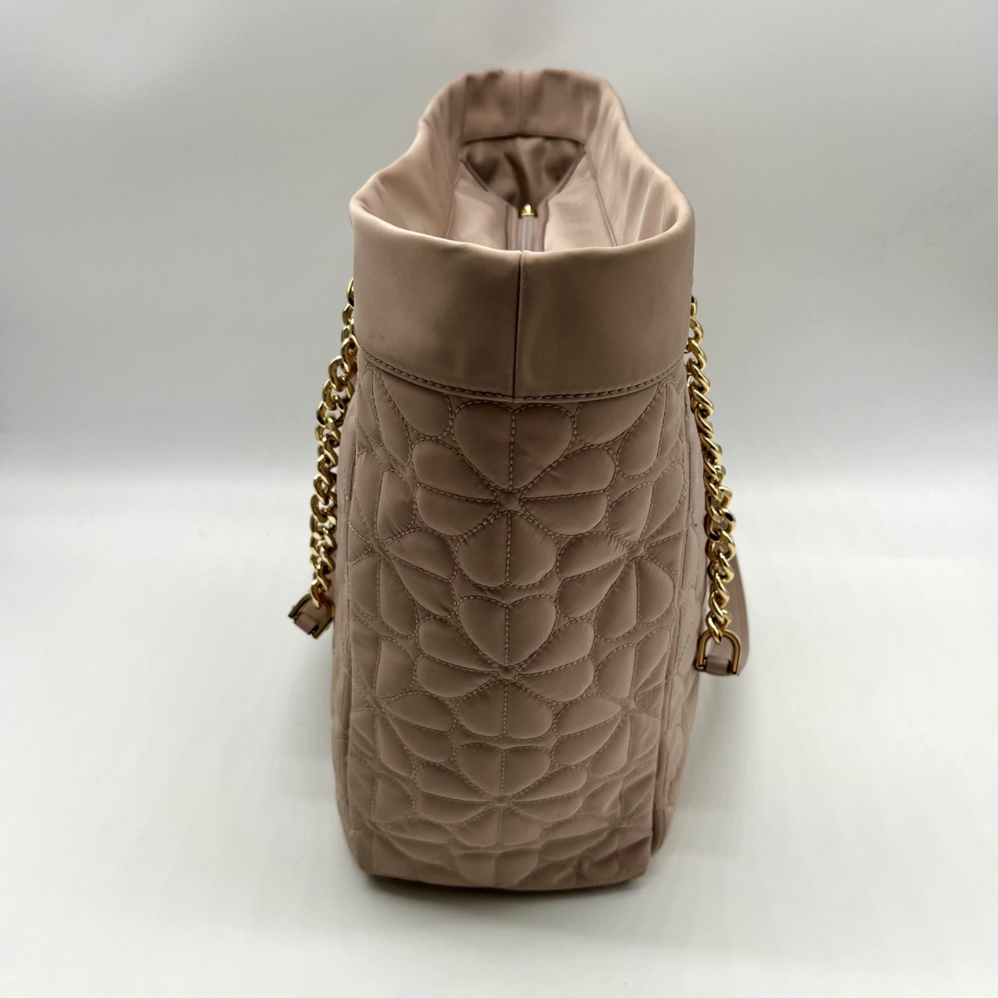 Kate Spade Beige Polyester Flower Quilted Fabric Madium Tote Bag