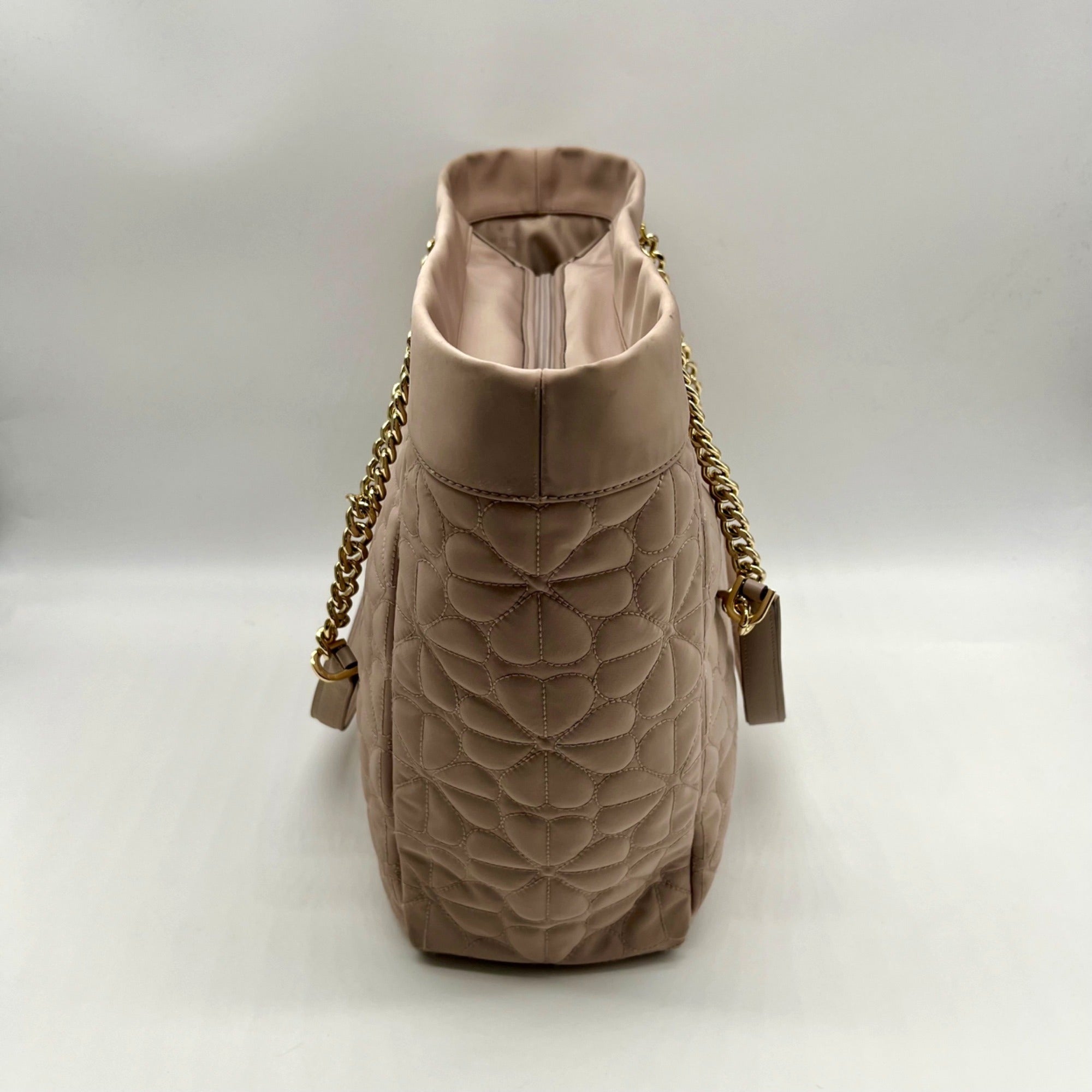 Kate Spade Beige Polyester Flower Quilted Fabric Madium Tote Bag