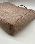 Kate Spade Beige Polyester Flower Quilted Fabric Madium Tote Bag