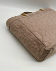 Kate Spade Beige Polyester Flower Quilted Fabric Madium Tote Bag