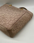 Kate Spade Beige Polyester Flower Quilted Fabric Madium Tote Bag