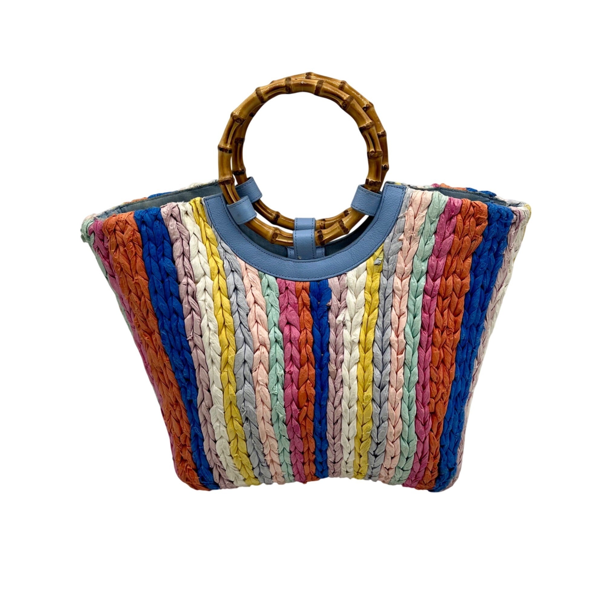 Talbots Multi-Color Straw Tote Bag