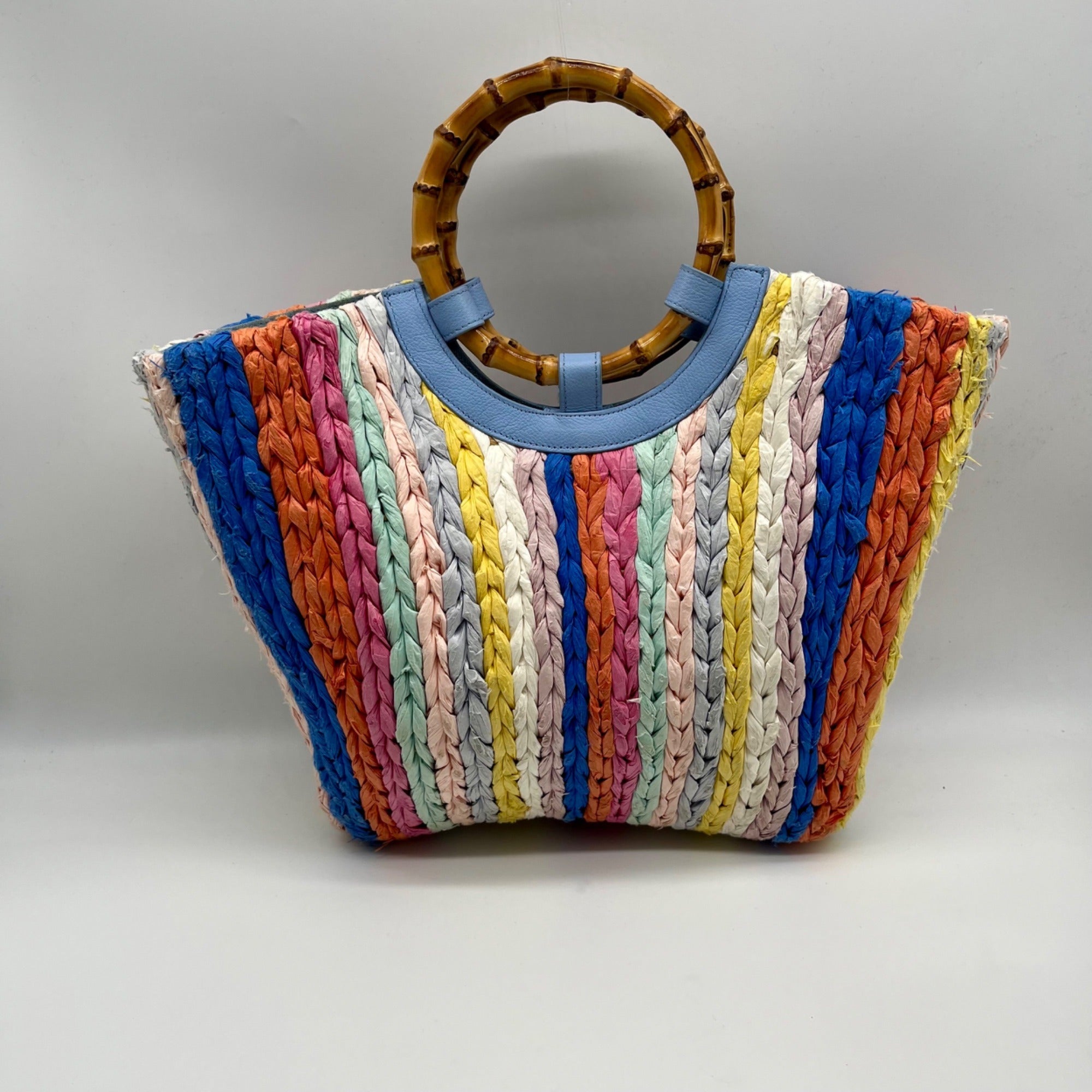 Talbots Multi-Color Straw Tote Bag