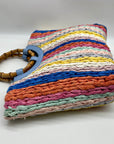 Talbots Multi-Color Straw Tote Bag
