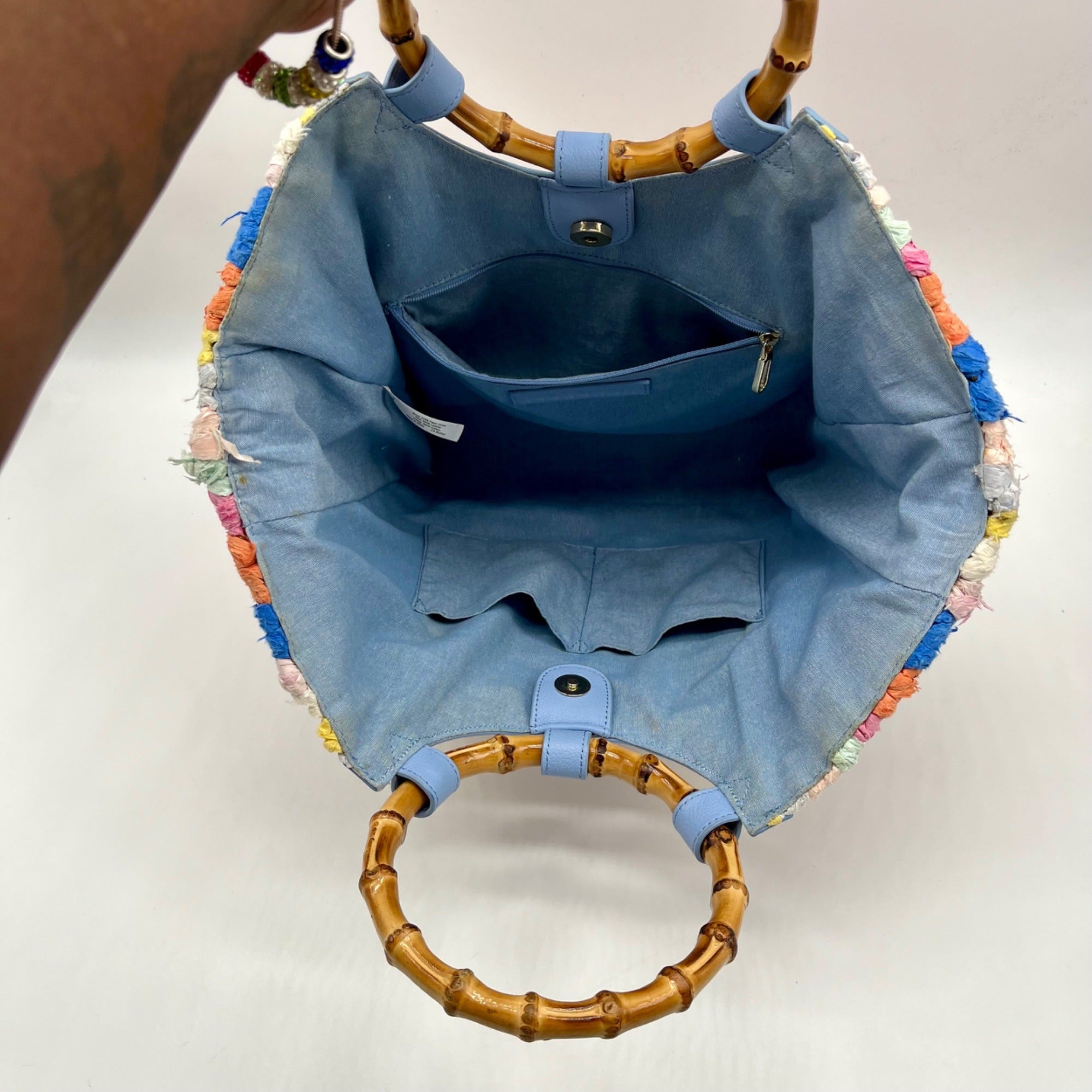 Talbots Multi-Color Straw Tote Bag