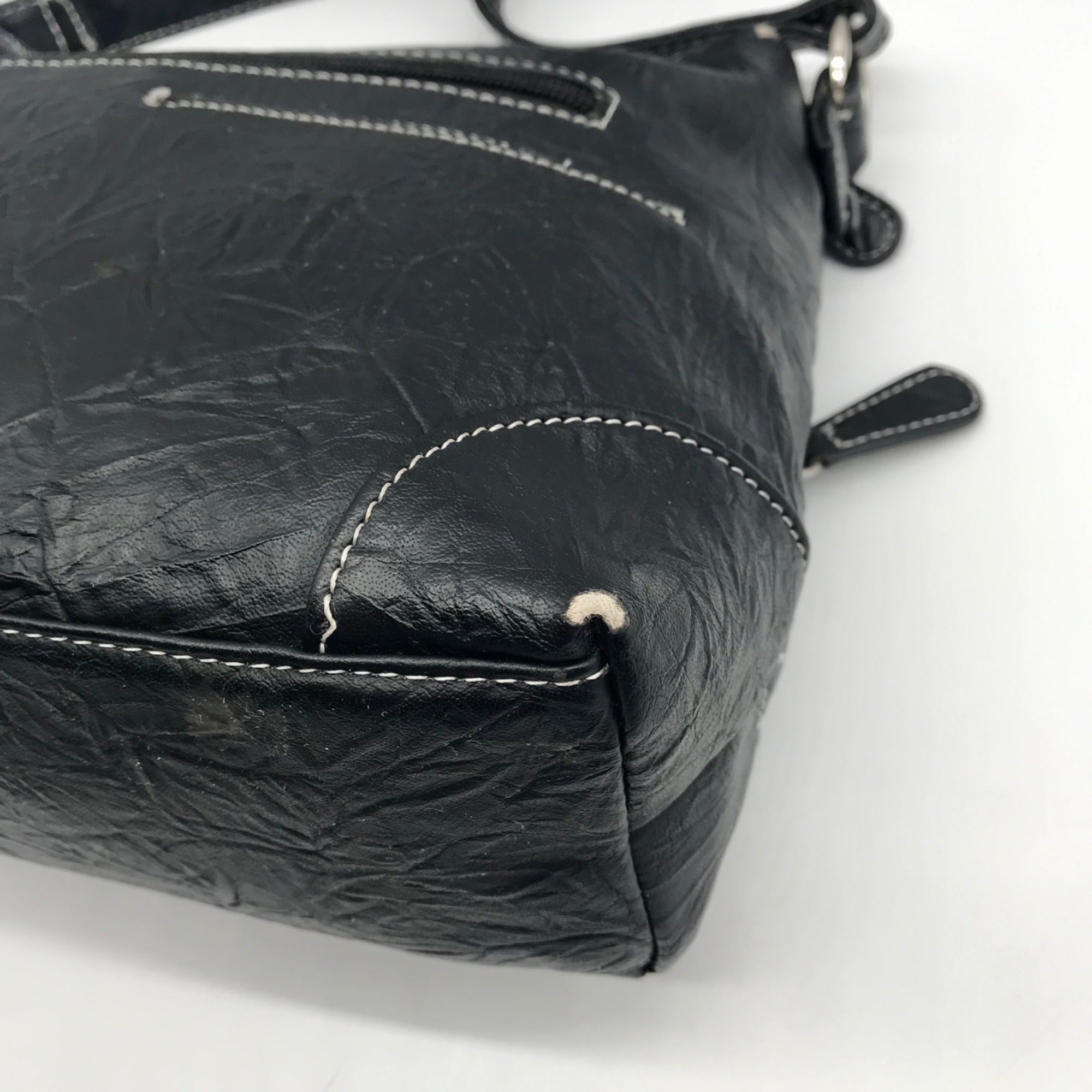Stone Mountain Black Washed Leather Irene Hobo Bag