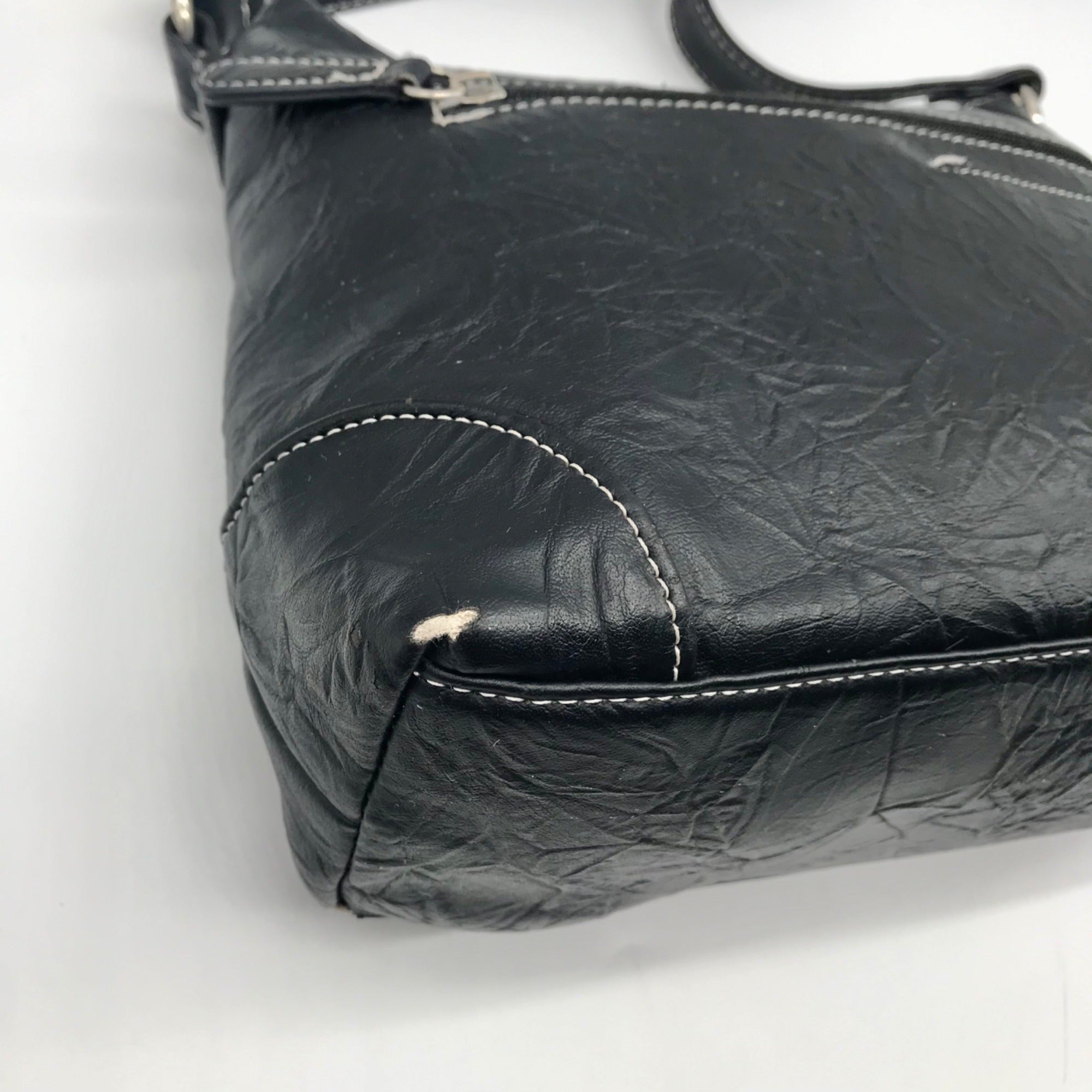 Stone Mountain Black Washed Leather Irene Hobo Bag