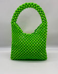 MMS Brands Green Handmade Beaded Tote Bag