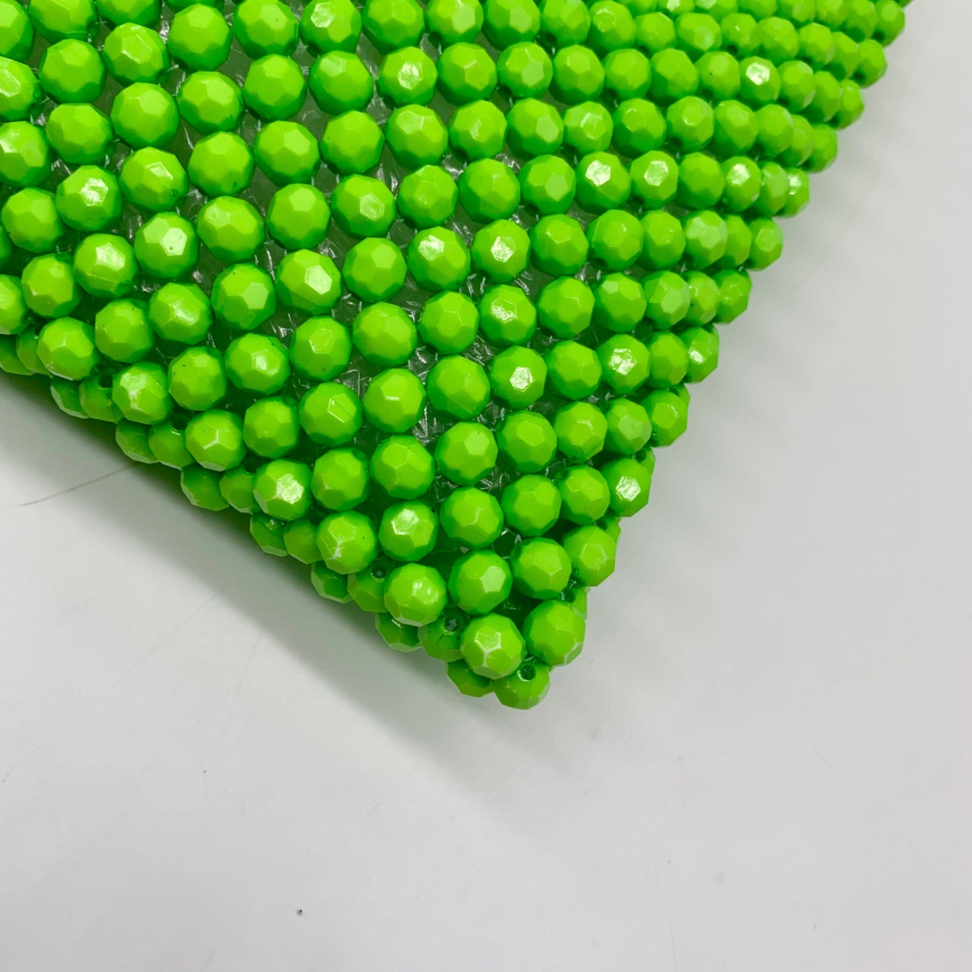 MMS Brands Green Handmade Beaded Tote Bag