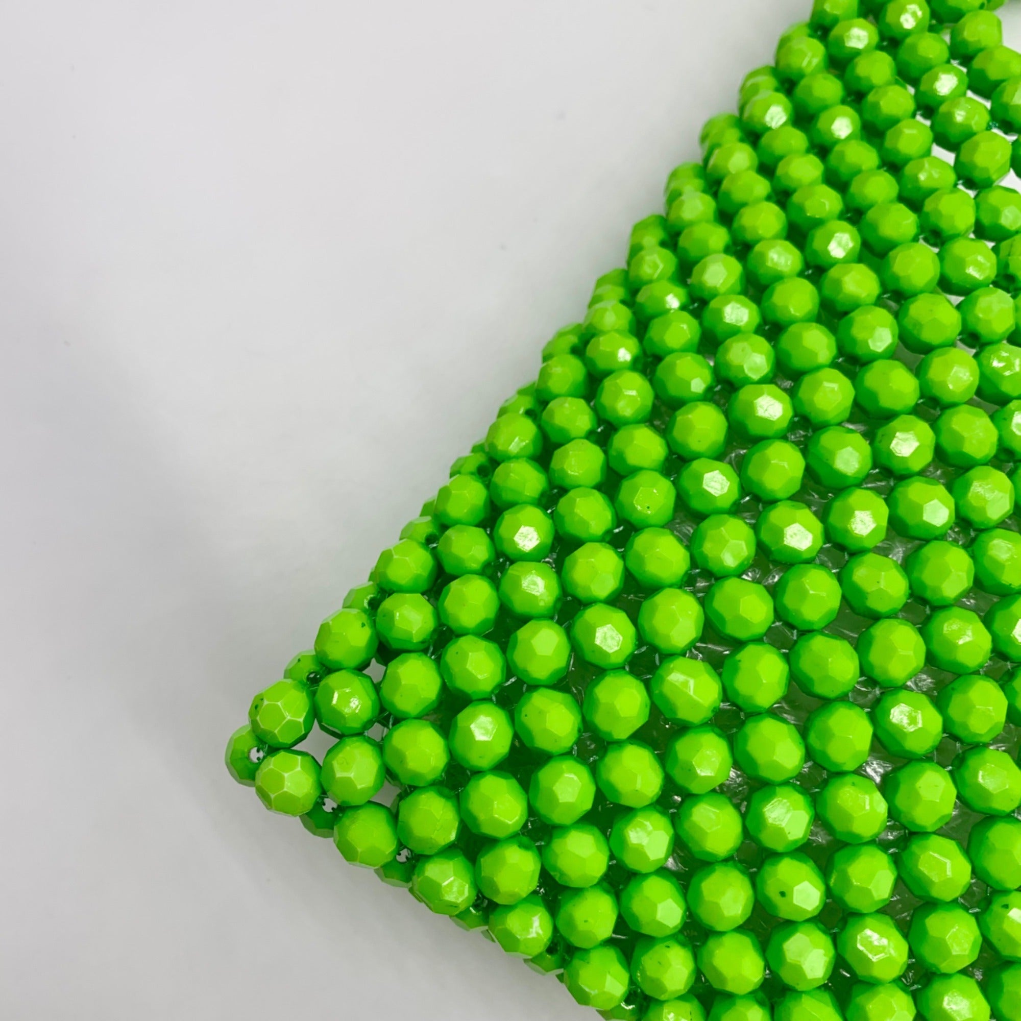MMS Brands Green Handmade Beaded Tote Bag