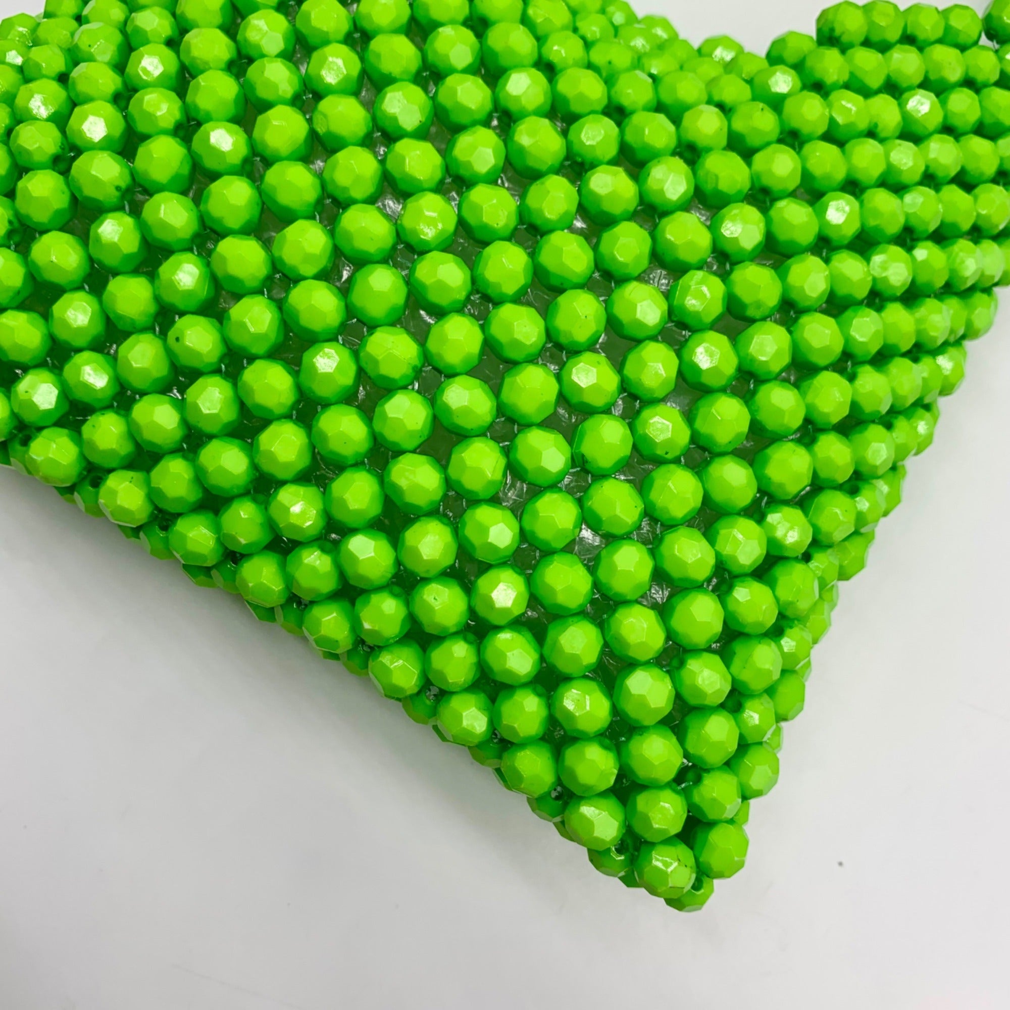 MMS Brands Green Handmade Beaded Tote Bag