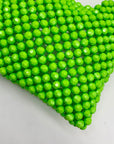 MMS Brands Green Handmade Beaded Tote Bag