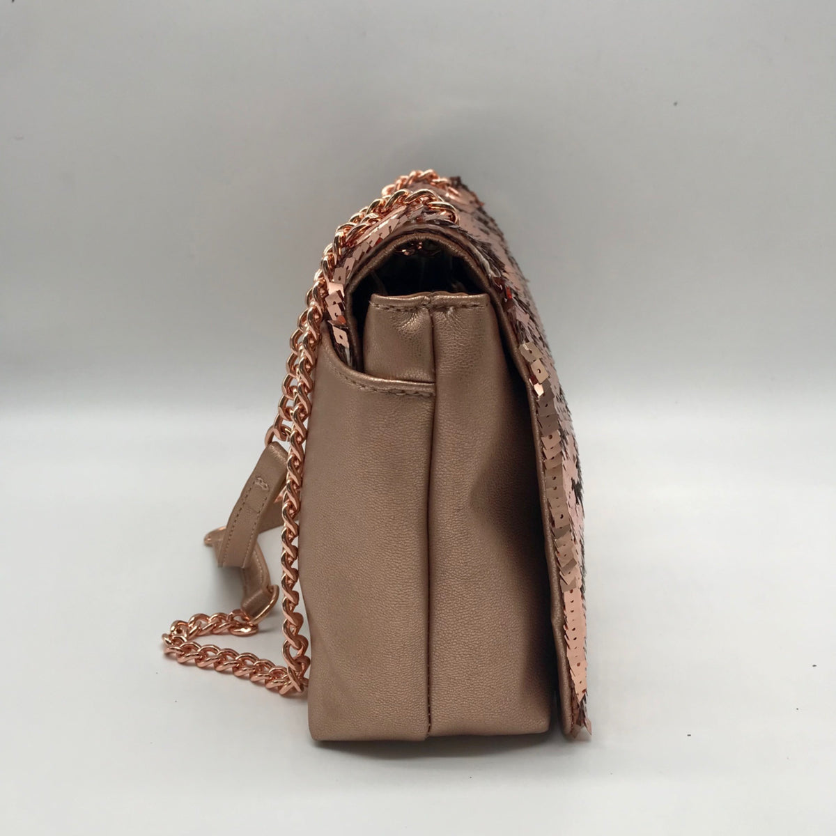 I.N.C. International Concepts Rose Gold Ajae Soft Sequin Top Handle Bag