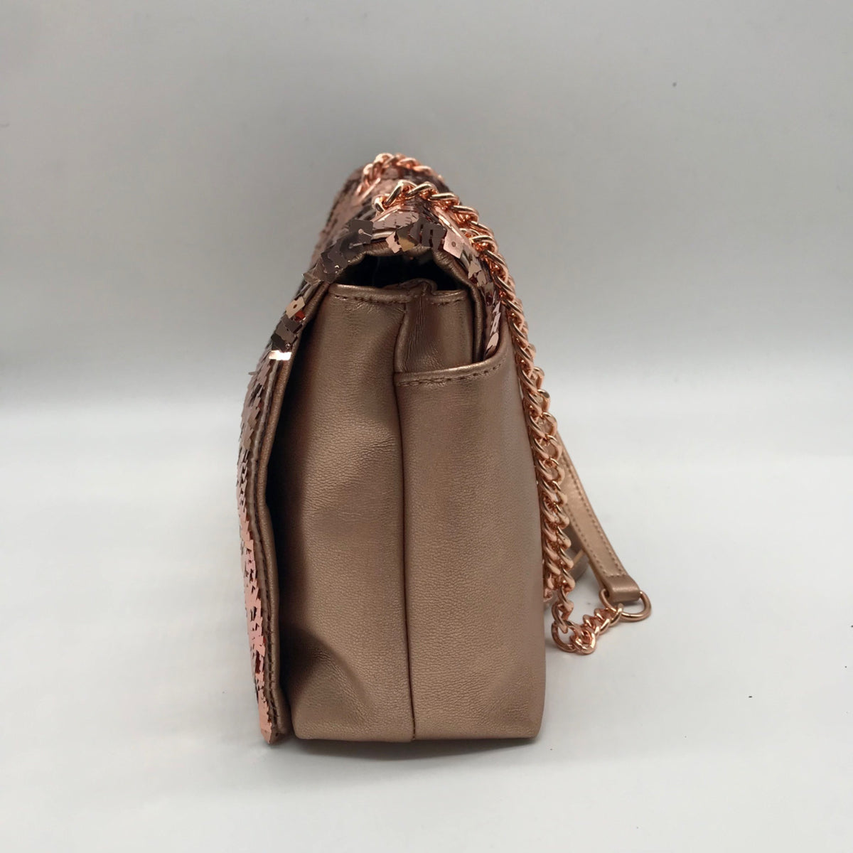I.N.C. International Concepts Rose Gold Ajae Soft Sequin Top Handle Bag