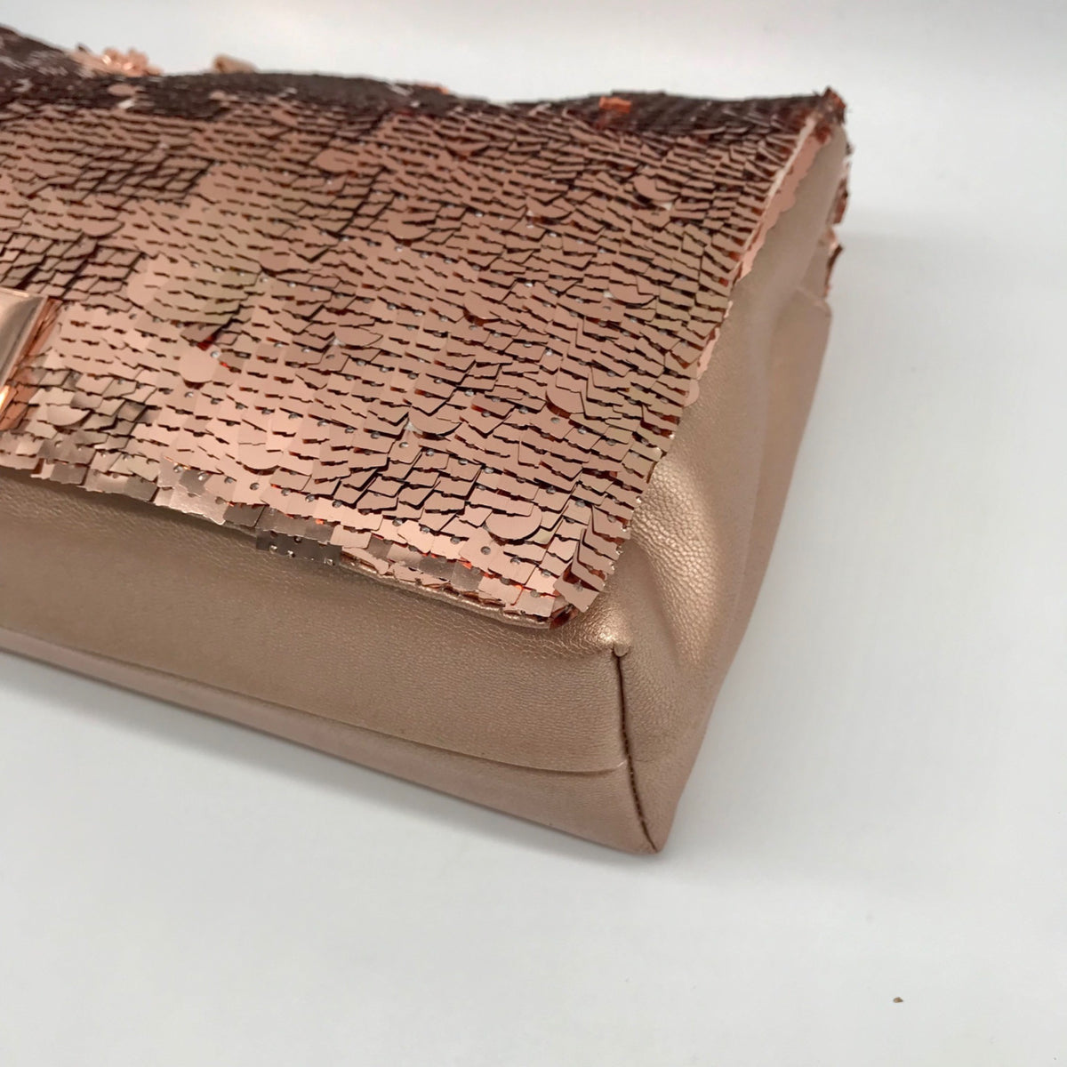 I.N.C. International Concepts Rose Gold Ajae Soft Sequin Top Handle Bag