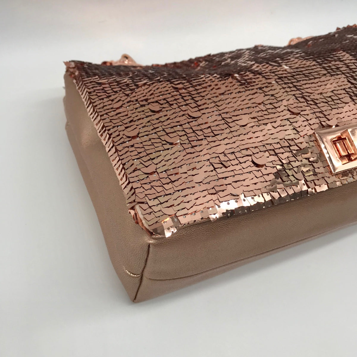 I.N.C. International Concepts Rose Gold Ajae Soft Sequin Top Handle Bag