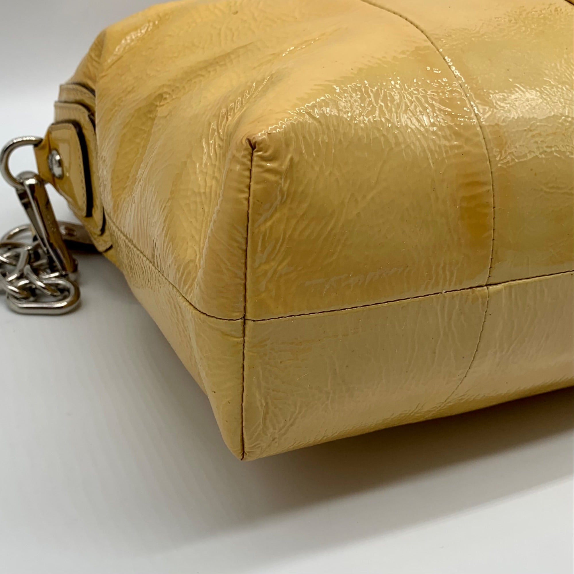 Coach Kristin Yellow Patent Leather Satchel Shoulder Bag 16016