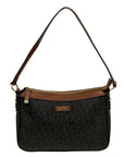 Calvin Klein Brown Monogram Zip-Top Shoulder Bag