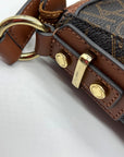 Calvin Klein Brown Monogram Zip-Top Shoulder Bag