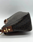 Calvin Klein Brown Monogram Zip-Top Shoulder Bag