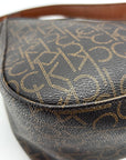 Calvin Klein Brown Monogram Zip-Top Shoulder Bag