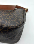 Calvin Klein Brown Monogram Zip-Top Shoulder Bag