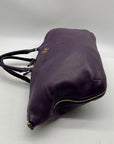 Tory Burch Purple Pebbled Leather Reversible Shoulder Bag