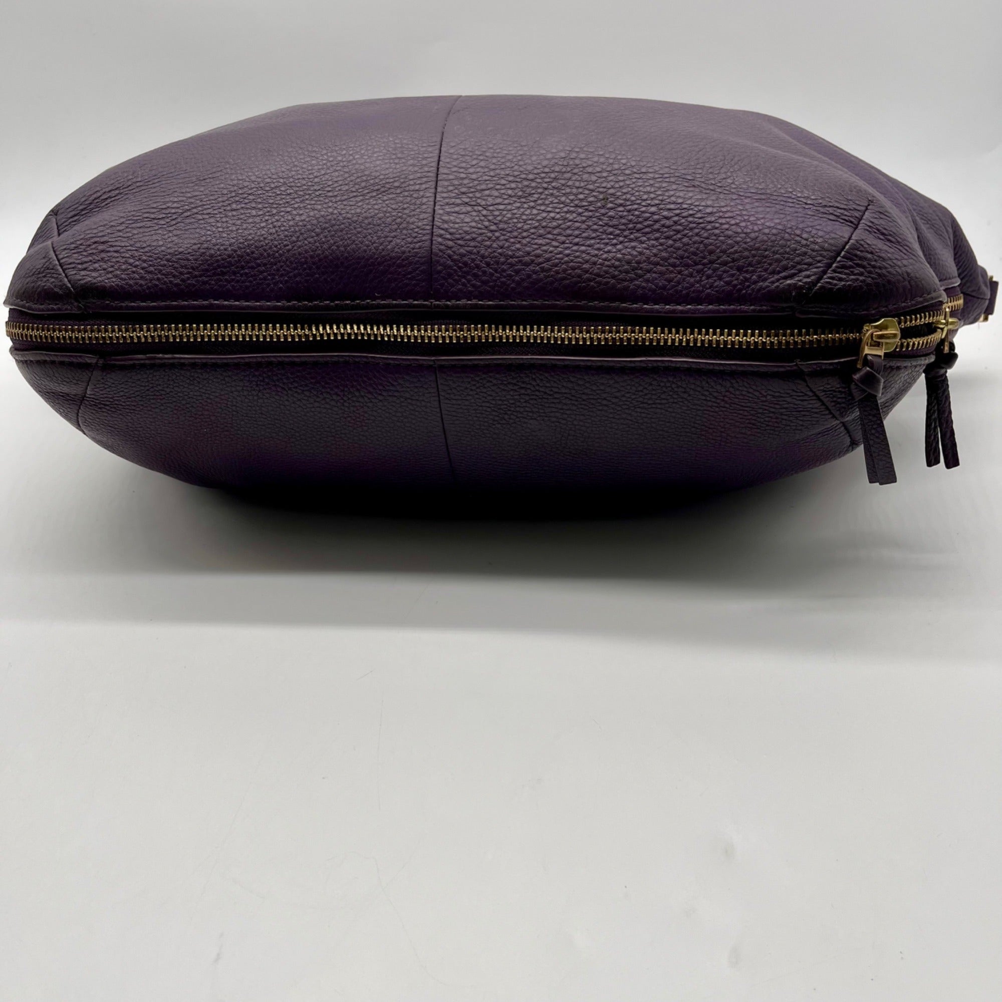 Tory Burch Purple Pebbled Leather Reversible Shoulder Bag