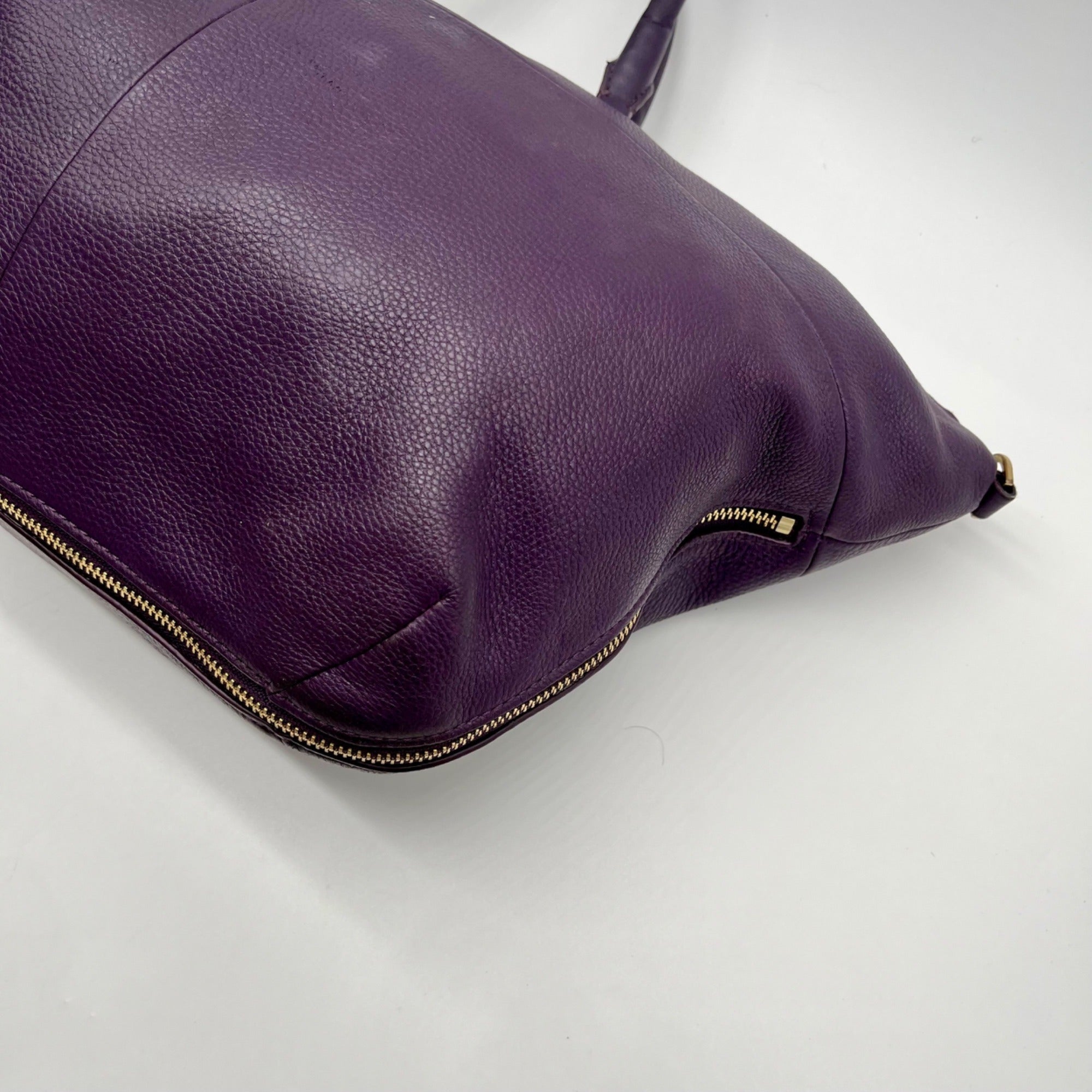 Tory Burch Purple Pebbled Leather Reversible Shoulder Bag