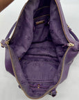 Tory Burch Purple Pebbled Leather Reversible Shoulder Bag