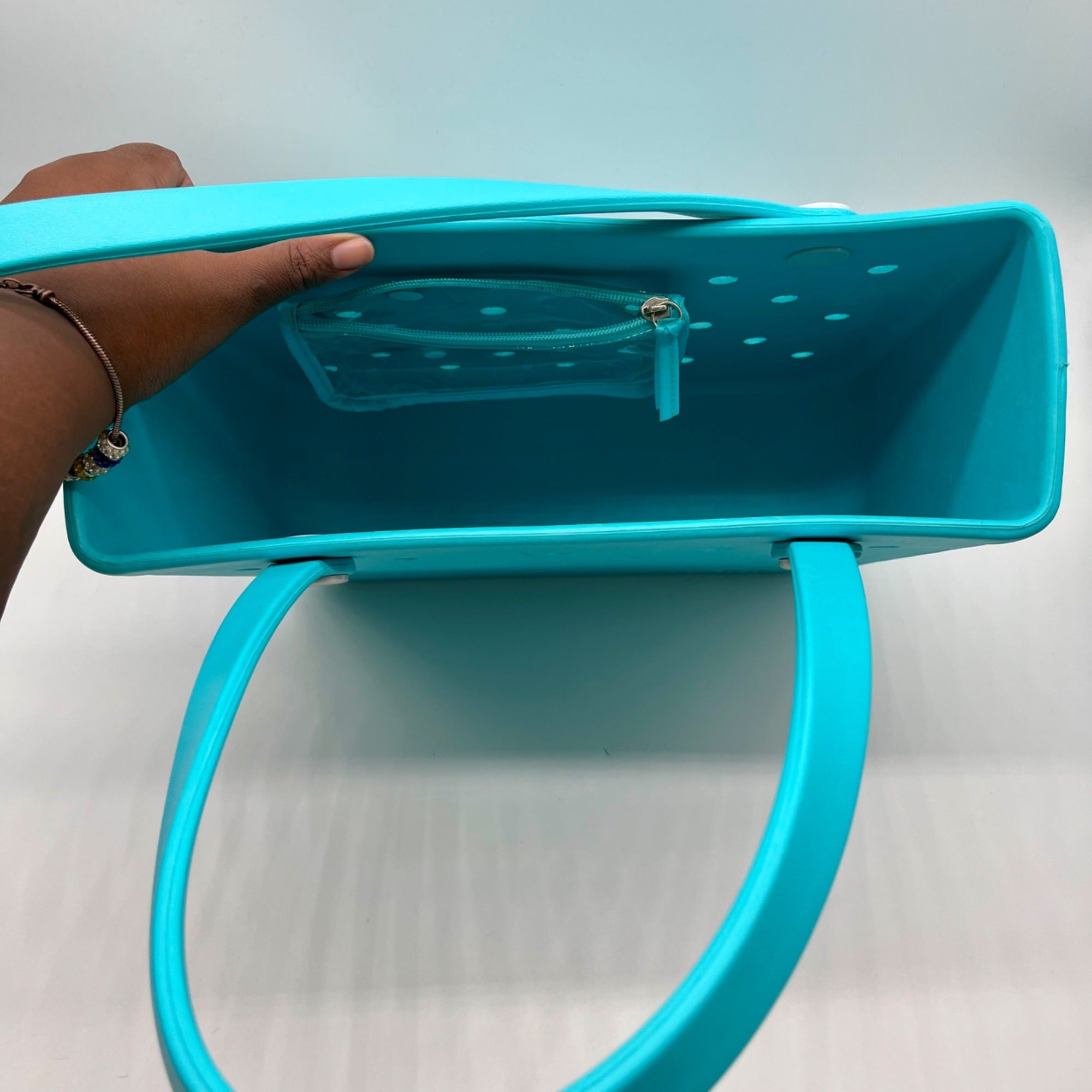 Bogg Bag Turquoise Synthetic Waterproof Tote Bag
