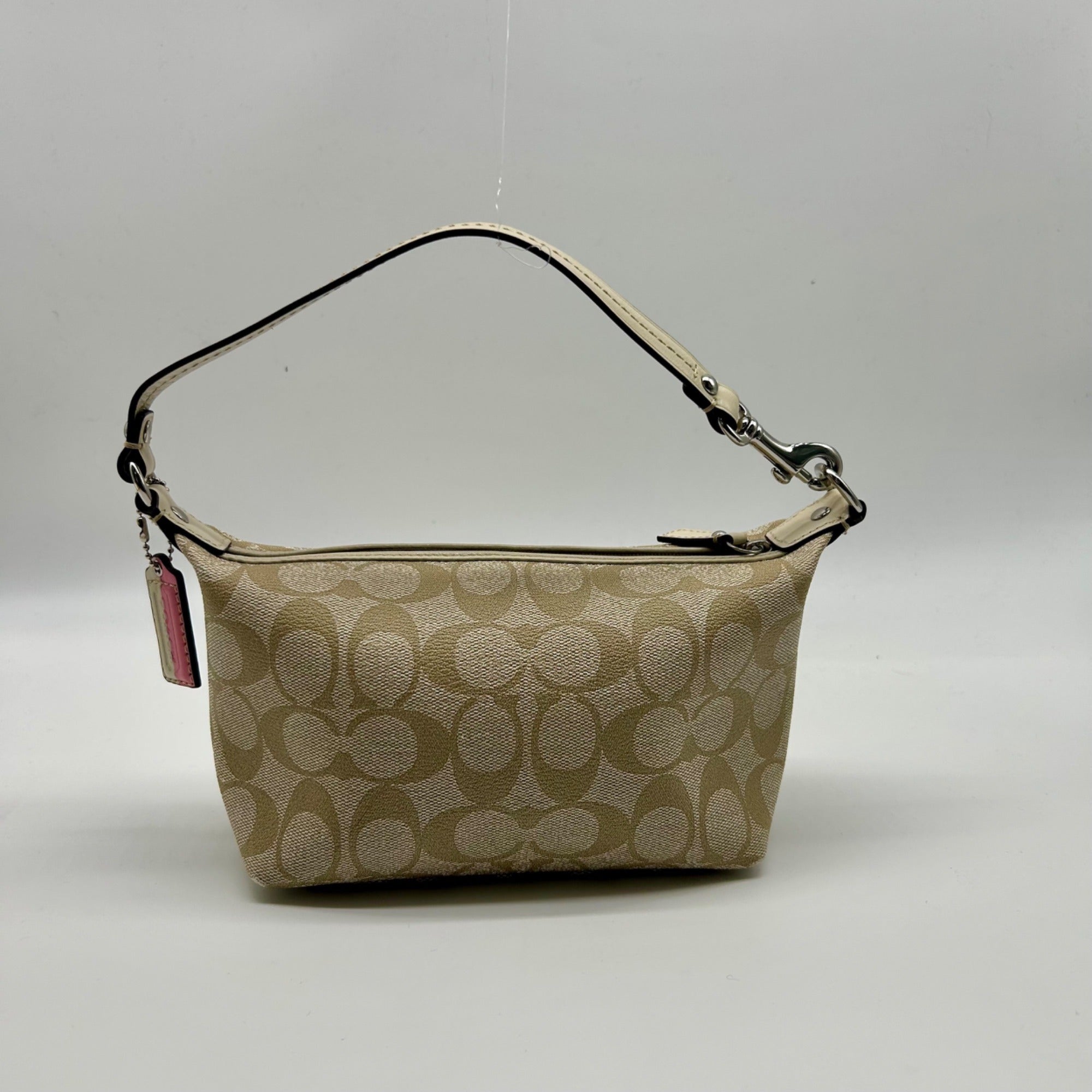 Coach Legacy Beige Canvas Signature Stripe Top Handle Bag