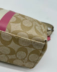 Coach Legacy Beige Canvas Signature Stripe Top Handle Bag